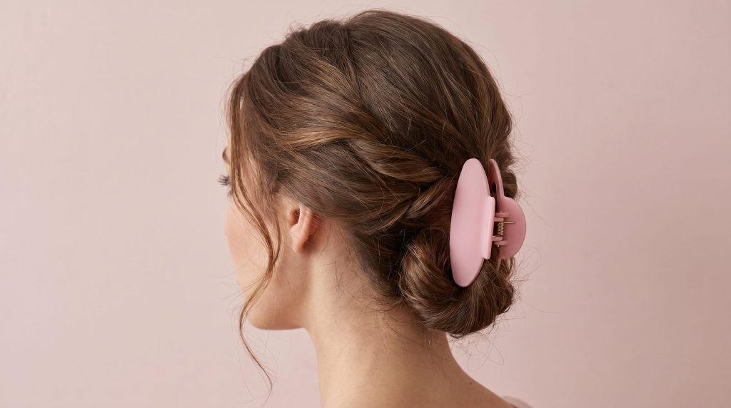 Recogido bajo sujeto con una pinza de garra rosa de Fussy