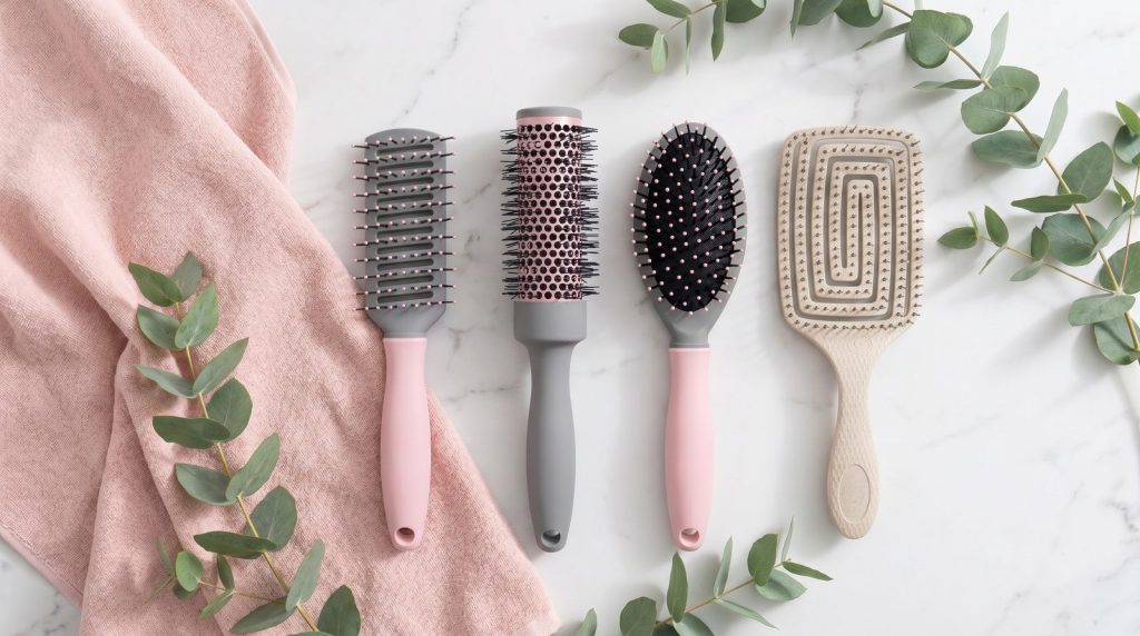 tipos cepillos fussy Consejos & Comunidad Distintos tipos de cepillos Fussy para el pelo sobre mármol