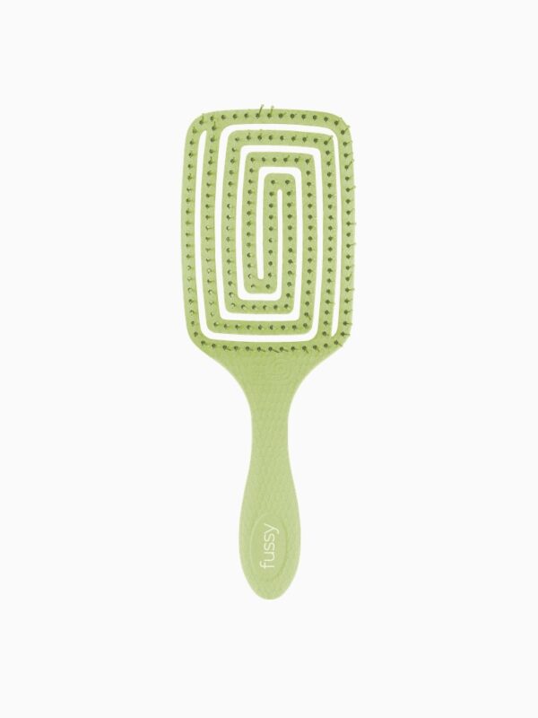 Cepillo mini antinudos de fibra natural Fussy Green verde
