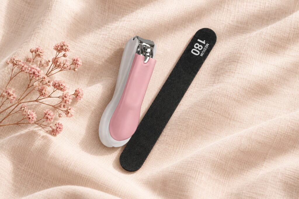 una rota cortaunas lima fussy Consejos & Comunidad Cortaúñas de manicura Fussy rosa y lima profesional de grano 180 sobre lino beige